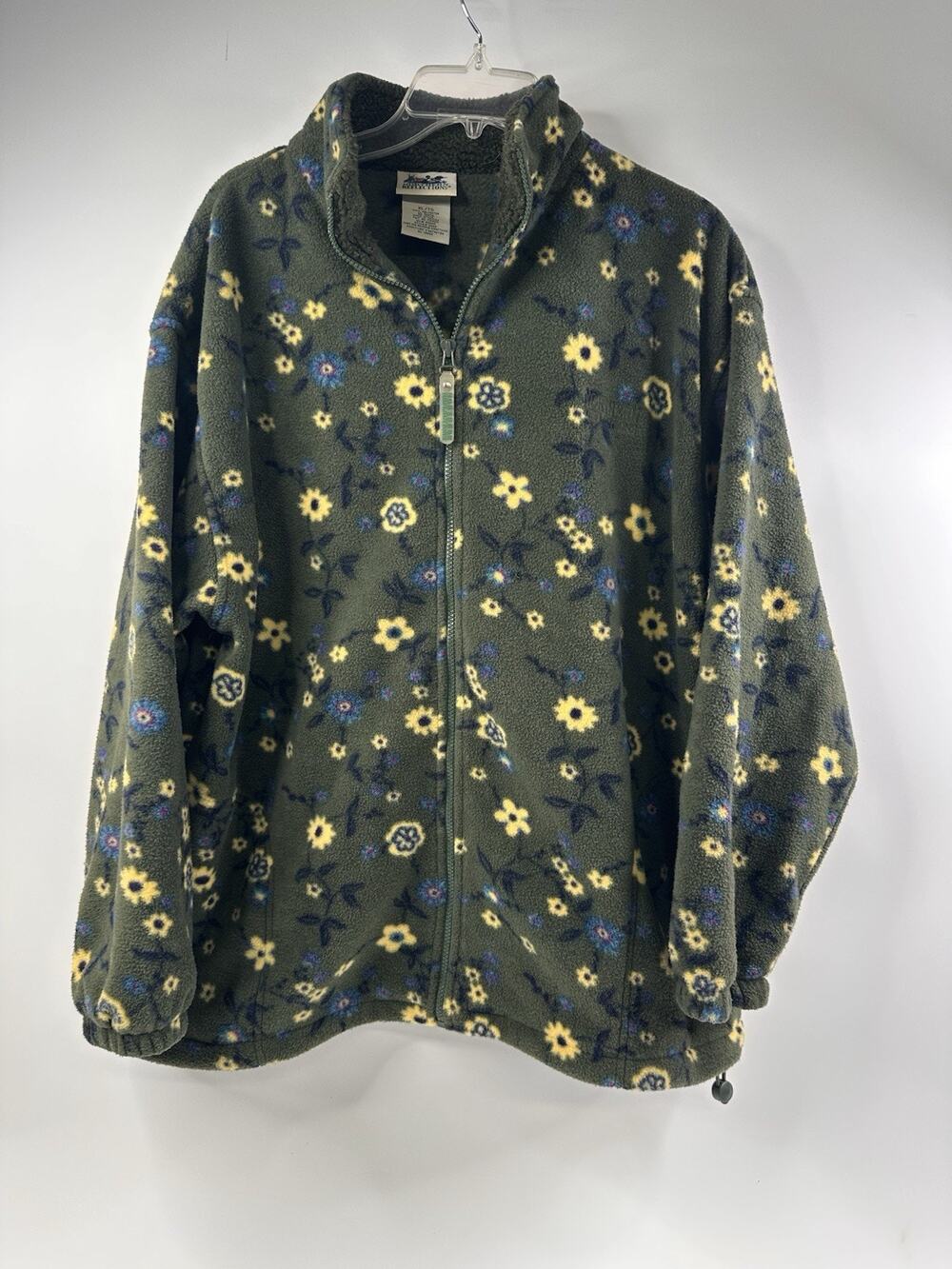 Northern Reflections Jacket Womens XL Floral Warm Fleece Zip Up Cabincore Granny